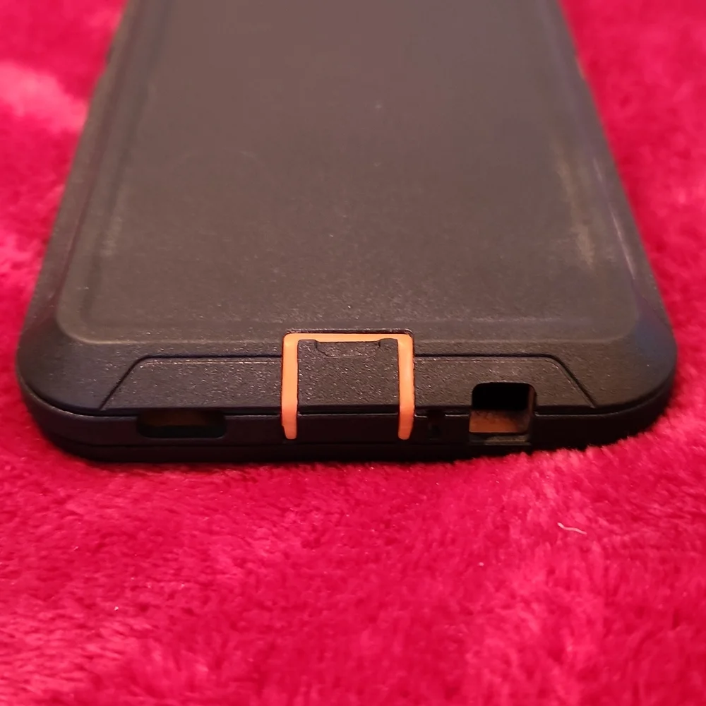 OtterBox Defender style Case Samsung A02S Black Orange ScreenProtector
